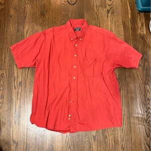 Cotton Red Men's Button Down
